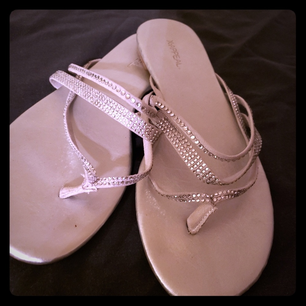 Silver Xappeal Size 8 Sandals worn 1x Wedding day
